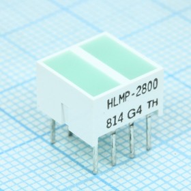Фото 1/2 HLMP-2800, Светодиодный модуль 2хLEDх8,89х3,81мм/ зеленый/ 572нм/5-25мкд/белый матовый
