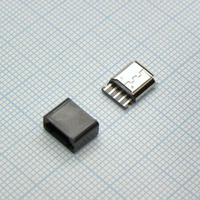 microUSB 5BF кабельная розетка, (розетка кабельная), Разъем Micro USB тип B, USB 2.0, розетка, 5 выводов