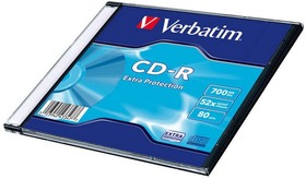 Фото 1/7 Носители информации CD-R, 52x, Verbatim Extra Protection, Slim/1, 43347