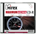 Носители информации CD-R, 52x, Mirex Maximum, Slim/1, UL120052A8S