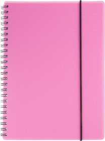 Фото 1/4 Бизнес-тетрадь Тетрадь Attache Neon А5 80л кл.спираль, обл.пластик, розовый