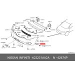 622231AA2A, Кронштейн бампера передн лев NISSAN MURANO (Z51) 08-