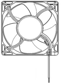 AFL12AUHE-00, EC Fans EC Axial Fan, 120x120x38mm, 110-240VAC, 103.6CFM, 4.6W, 45dBA, Ball, Wire, IP52