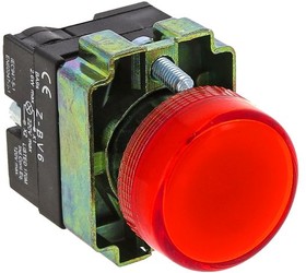 Фото 1/4 xb2-bv64, Лампа сигнальная BV64 красная с подсветкой