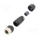 M12A-12BFFA-SL7001, Conn Circular SKT 12 POS Solder Cup ST Cable Mount 12 ...