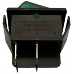 IRS-201-1A3 (зеленый), Переключатель с подсветкой ON-OFF (15A 250VAC) DPST 4P