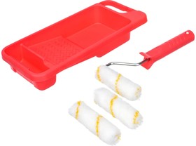 Фото 1/5 Малярный набор ванночка малярная, ручка, 3 мини-валика, полиакрил, 110 мм 002777001