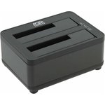 Докстанция 2x2,5"/3,5" SATAIII AgeStar 3UBT8 USB 3.0, пластик, черная