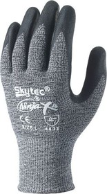 SKY033, Glass Fibre, Nylon Nitrile-Coated Cut Resistant Gloves, size 9, Black