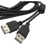 USB-A F USB-A M 1.8M F (SZC), Кабель удлинитель USB AF - USB AM, 1.8 м черный