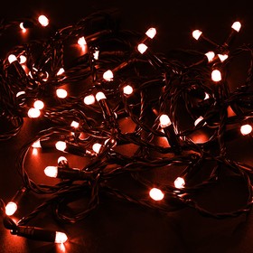 Фото 1/3 305-142, Гирлянда светодиодная Нить 10м 100 LED КРАСНЫЙ черный ПВХ IP65 постоянное свечение 24В соединяется N