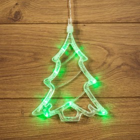 Фото 1/7 501-017, Фигура светодиодная Елочка на присоске с подвесом, цвет зеленый