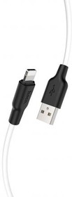 Фото 1/3 (6931474711816) кабель USB HOCO X21 Plus Silicone для Lightning, 2.4A, длина 1.0м, белый