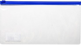 Фото 1/2 Папка-конверт на молнии д/билетов 250x130mm,110мкм синий