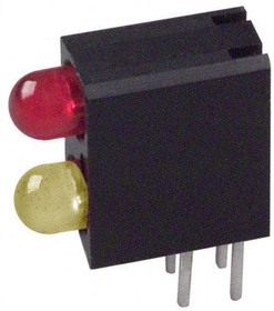 553-0113-200F, LED Bi-Level Uni-Color Red/Yellow 635nm/585nm 2-Pin T-1 Bulk