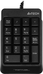 Фото 1/10 Числовой блок A4TECH Fstyler FK13P, USB, без русского алфавита, черный [fk13p black]