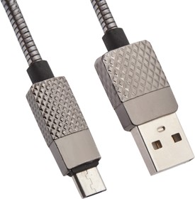 USB кабель LP Гламурный Ананас Micro USB металлический черный, коробка