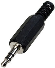 Фото 1/2 1-041 (NP-107), штекер аудио 3.5мм стерео пластик на кабель