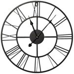 Часы настенные металл Black Metal Clock 40x40 арт.79806