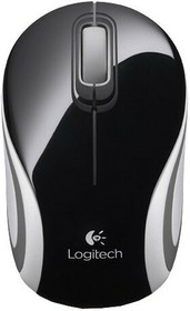 Фото 1/6 Мышь Logitech Mini M187, оптическая, беспроводная, USB, черный и белый [910-002731]