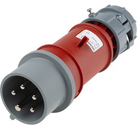 Фото 1/5 3935, PowerTOP IP44 Red Cable Mount 3P + N + E Industrial Power Plug, Rated At 16A, 400 V