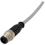 21 34 840 0585 100, Sensor Cable, M12 Plug - Bare End, 5 Conductors, 10m, IP67, Grey