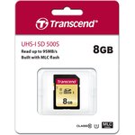 TS8GSDC500S, 8 GB SDXC SD Card, Class 10, UHS-I U1, UHS-I U3, V30
