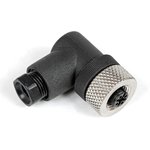 Circular Connector, 4 Contacts, Cable Mount, M12 Connector, Socket, Female, IP67
