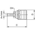 Brass Male Quick Air Coupling, 8mm Hose Barb