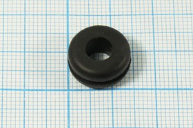 Фото 1/2 Изоляционная втулка проходная 6,2x7x1,4x14, материал резина, черный, GM3