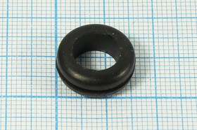 Фото 1/3 Изоляционная втулка проходная 9,5x6,4x1,6x12/16, материал резина, черный, GM9