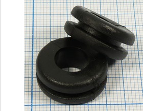 Фото 1/3 Изоляционная втулка проходная 10x8x2x14/20,5, материал резина, черный, Mi10x8