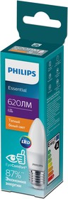 Лампочка светодиодная Philips ESS LEDCandle B35 6Вт 2700K Е27 / E27 свеча матовая теплый белый свет