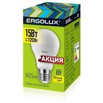 14308, Лампа светодиодная Ergolux LED-A60-15W-E27-3K ЛОН