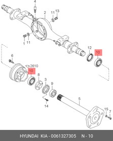 00613-27305, Подшипник ступицы KIA Bongo 3 (06-) (2.5/2.7/2.9) задней OE