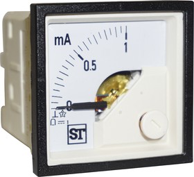 PQ44-I12L2N1CAW0ST, Sigma Analogue Panel Ammeter 1mA DC, 48mm x 48mm Moving Coil