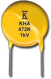KHB101KN24DGAAA, Ceramic Disc Capacitors 1000V 100pF Y5P 10% LS=7.5mm