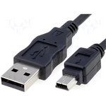 50767, Кабель, USB 2.0, вилка USB A, вилка mini USB B, 1,8м, черный