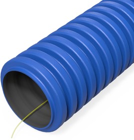 Труба гофрированная двустенная ПНД гибкая тип 750 (SN57) с/з синяя d32 мм (50м/700м уп/пал) Промрукав