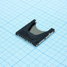 DS1139-03-09SS4BSR, (miникель SD CARD PUSH-PUSH), Держатель mini SD карты диаметр крепежного выступа 1.45мм высота 2.75мм