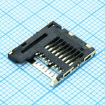 DS1139-05-08SS4BSR, (microSD card разъем), Держатель карты Micro SD нажатие ...