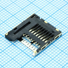 DS1139-05-08SS4BSR, (microSD card разъем), Держатель карты Micro SD нажатие высота 1.85мм для поверхностного монтажа