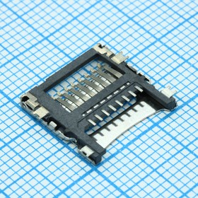 DS1139-06-08SS4BSR, (microSD card разъем), Держатель карты памяти microSD Н=1.8мм для поверхностного монтажа