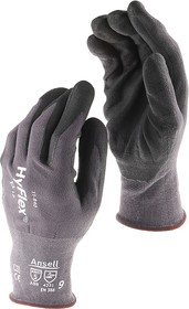 Фото 1/6 11840090, HyFlex 11-840 Grey Nylon, Spandex General Purpose Work Gloves, Size 9, Large, Nitrile Coating