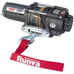 RUNVA Лебёдка электрическая 12V Runva 2500 lbs 1140 кг (синтетический трос) ...