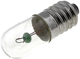 Фото 1/2 LAMP E10/6/300, Лампочка: миниатюрная, E10, 6,3ВDC, 300мА, Колба: цилиндрический