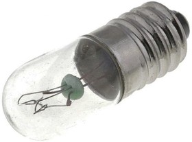Фото 1/2 LAMP E10/12/100, Лампочка миниатюрная, E10, 12ВDC, 100мА, Колба цилиндрический