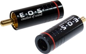 1-254G RED, штекер RCA металл на кабель, красный "позолоченный"