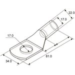 07-5332, Наконечник медный луженый ТМЛ 120-16-17 (120мм² - ø16мм) ГОСТ 7386-80 ...