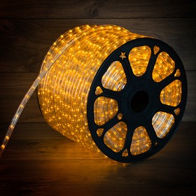 Фото 1/6 121-121-4, Дюралайт LED, постоянное свечение (2W) - желтый Эконом 24 LED/м, бухта 100м